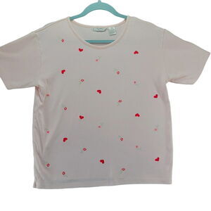 Keneth Too Womens T-Shirt Multi-Color Size Large Cotton Blend Short Sleeve